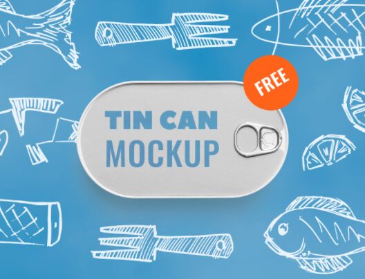 Fish Tin Can Mockup