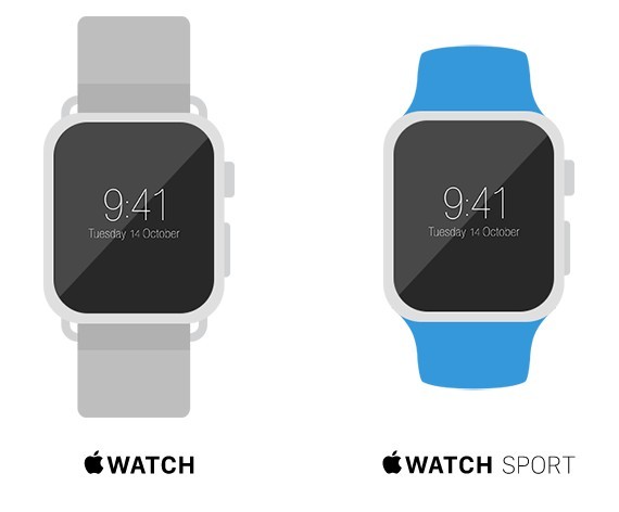 Flat Apple Watch Mockups