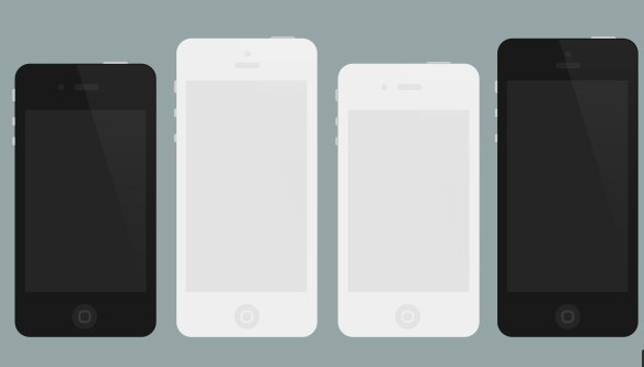 Flat iPhone 4 5 Mockups (PSD)