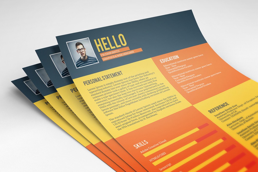 Flat Style Resume Template (Freebie)