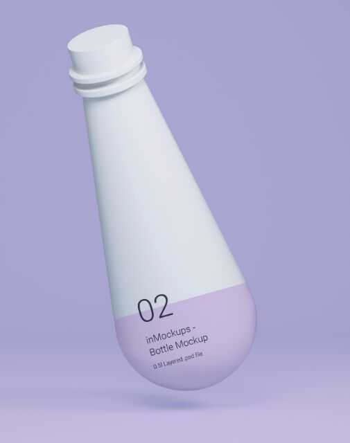 Floating White Bottle Mockup