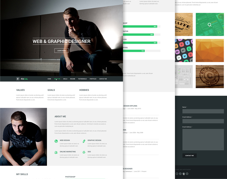 FOCAL RESUME PSD THEME