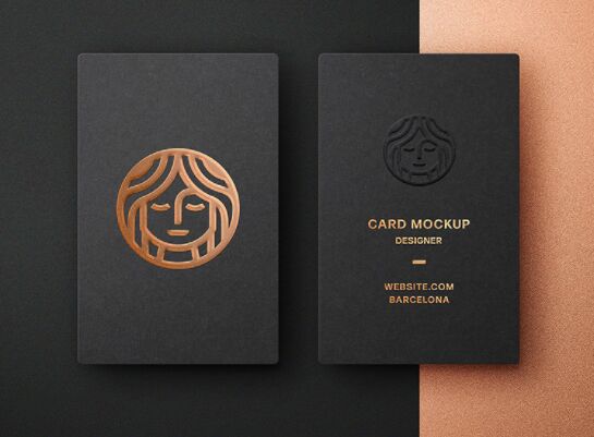 FOIL EMBOSSING BUSINESS CARD MOCKUP