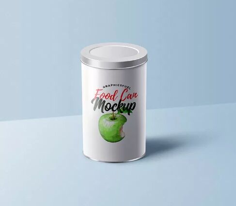 Food Can Tin Mockup PSD