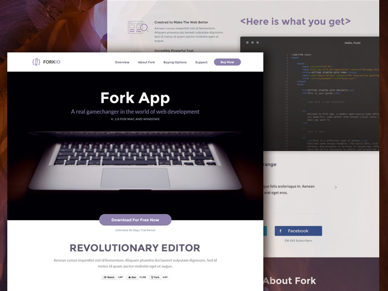 Forkio One Page Website Template