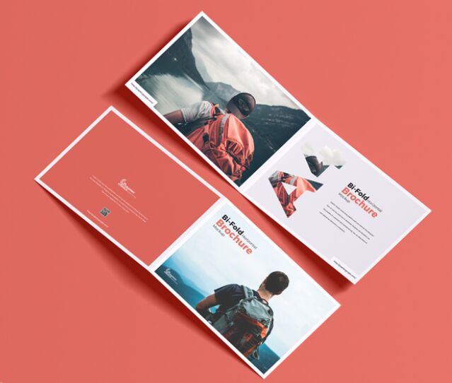 Free A4 Bi-Fold Horizontal Brochure Mockup