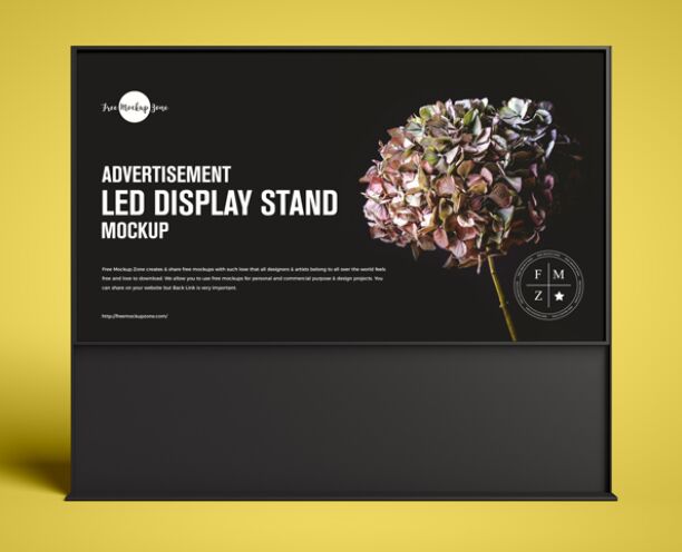 Free Advertisement LED Display Stand Mockup