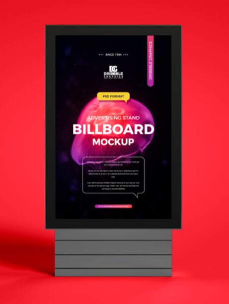 Free Advertising Stand Billboard Mockup