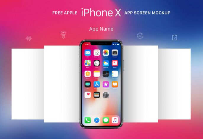 Free Apple iPhone X App Screen Mockup PSD