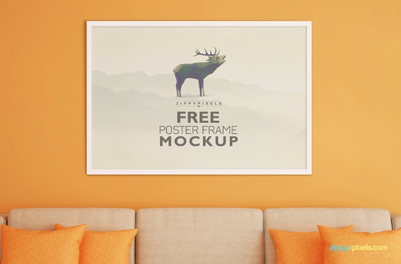 Free Beautiful Poster Frame Mockup