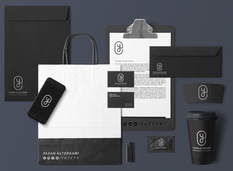 Free Black Identity Mockup-min