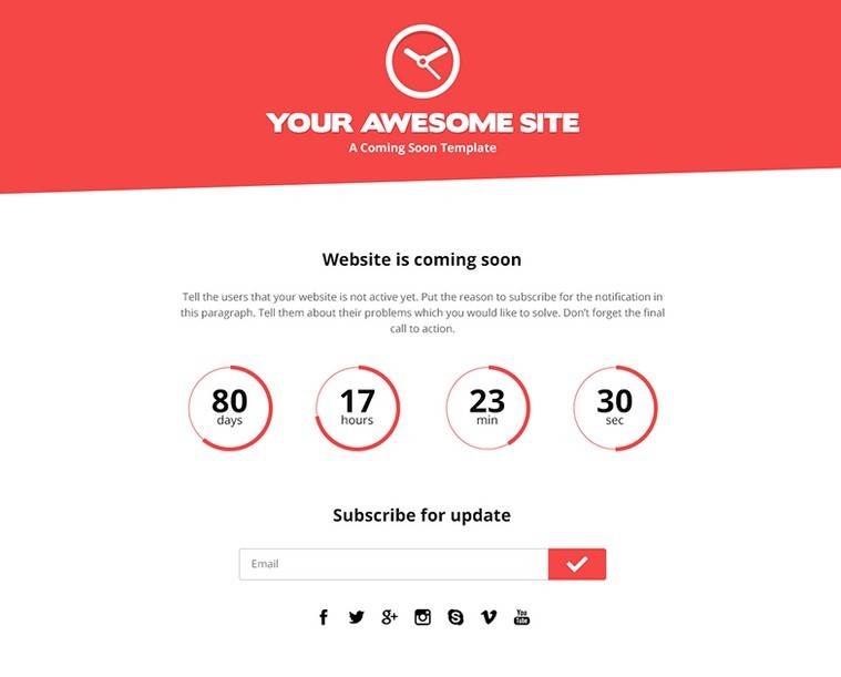Free Bootstrap Psd Coming Soon Template