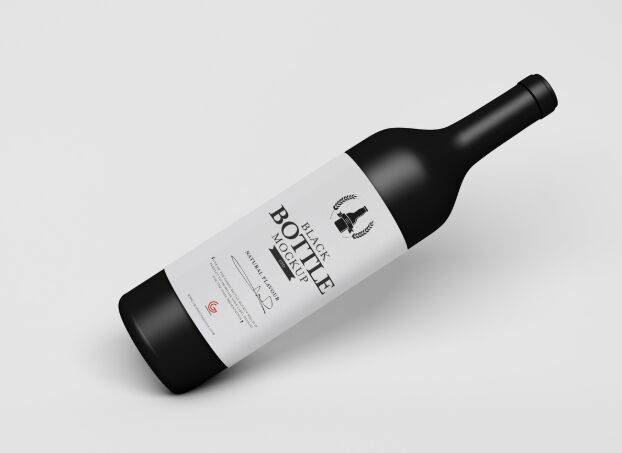 Free Brand Black Bottle Mockup PSD