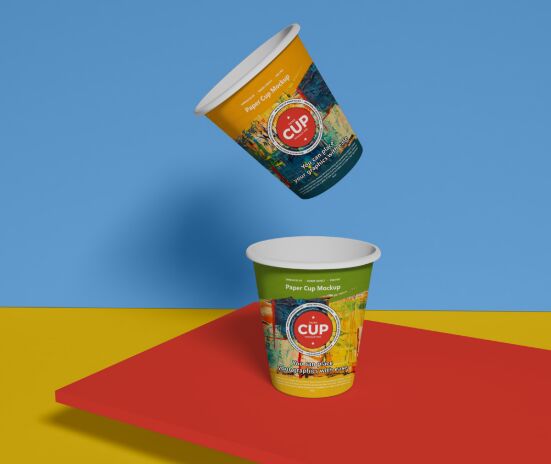 Free Brand Paper Cup Mockup PSD