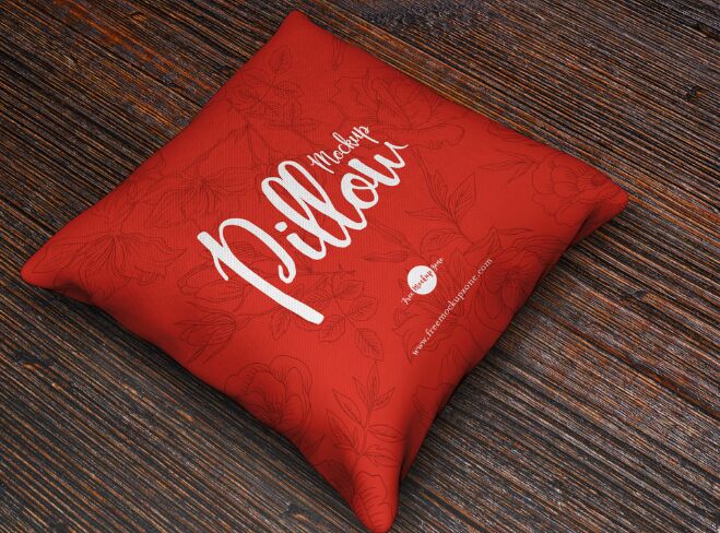 Free Brand Square Pillow Mockup PSD