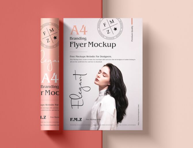 Free Branding A4 Flyer Mockup