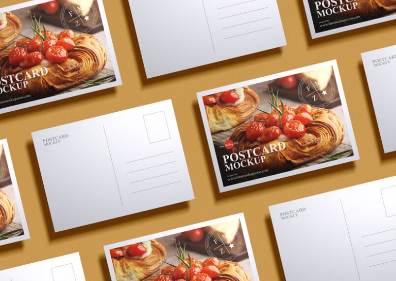 Free Branding Postcard Mockup