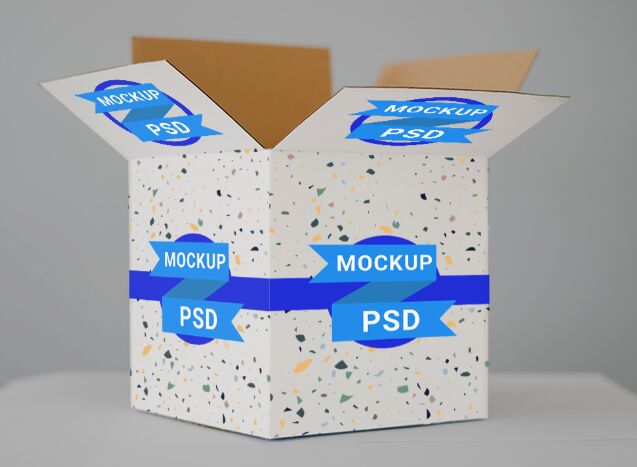 Free Cardboard Box Mockup