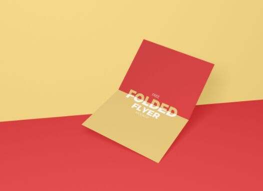 Free Centre Folded Flyer Mockup PSD