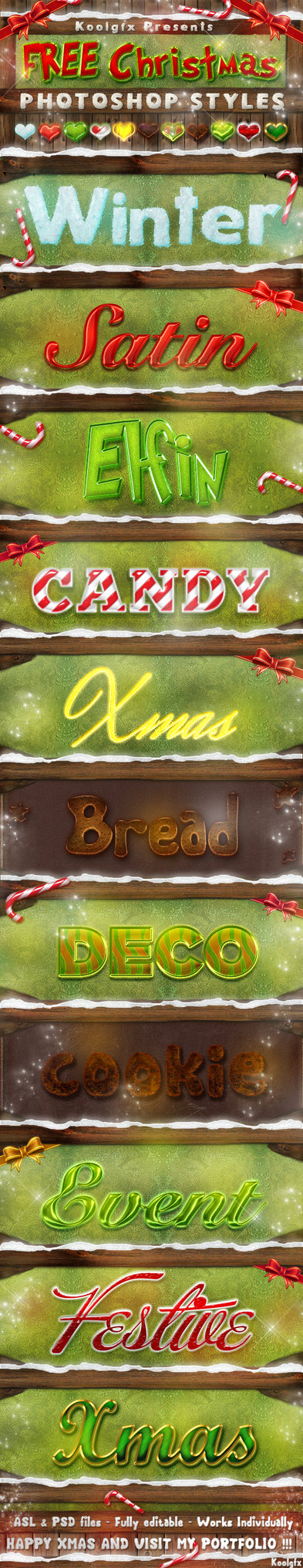 FREE Christmas Photoshop Styles - Text Effects