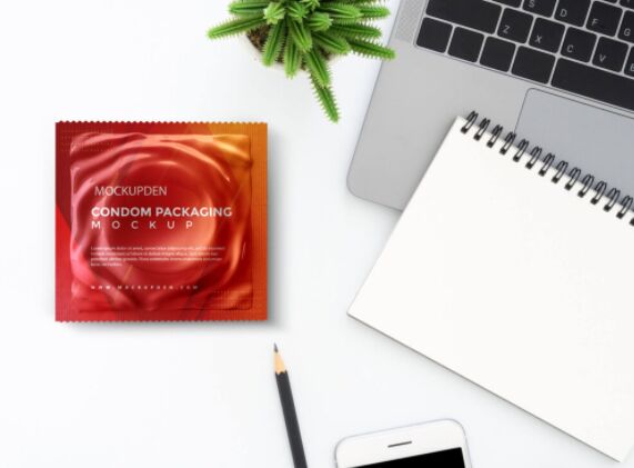 Free Condom Packaging Mockup PSD Template