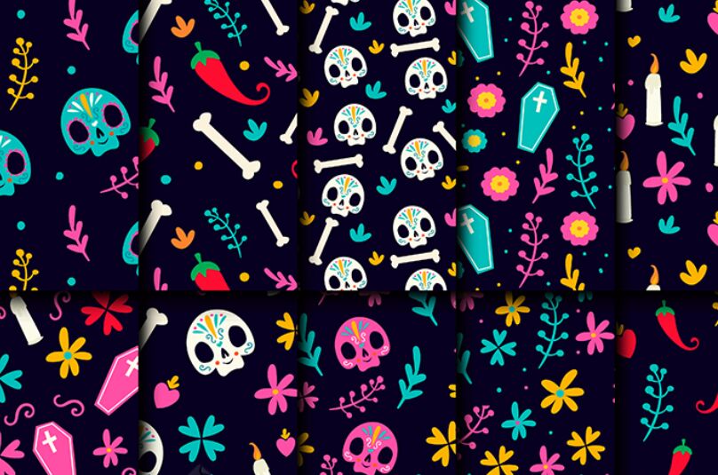 Free Dia De Los Muertos Patterns