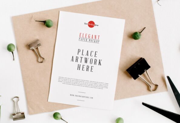 Free Elegant Paper Mockup PSD