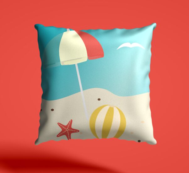 Free Floating Pillow Mockup