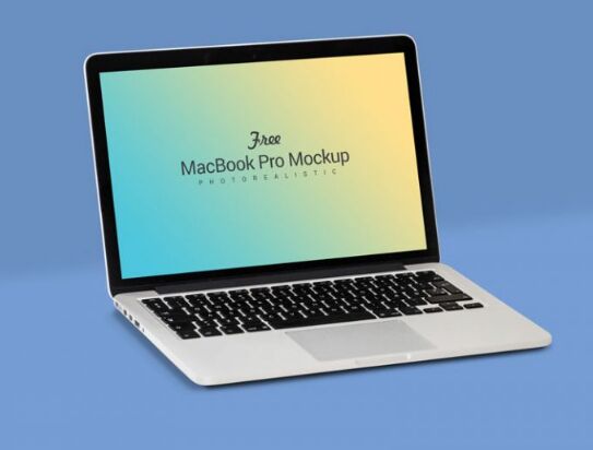 Free Fully Customizable Apple Macbook Pro Mockup PSD