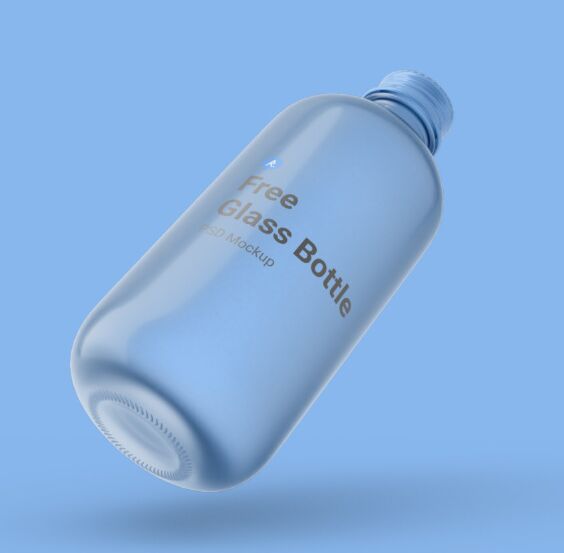 Free Glass Bottle PSD Mockup