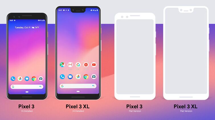 Free Google Pixel 3 & Pixel 3 XL Mockup PSD, Ai & EPS