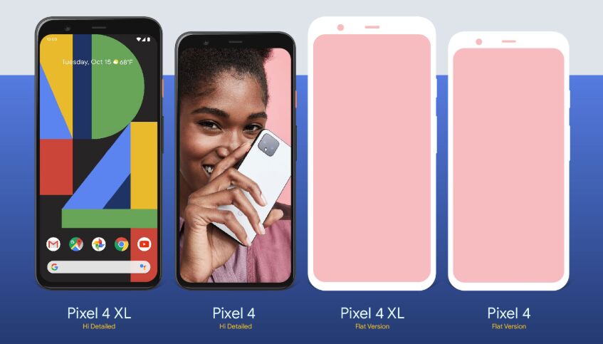 Free Google Pixel 4 & 4 XL Mockup PSD, Ai & EPS