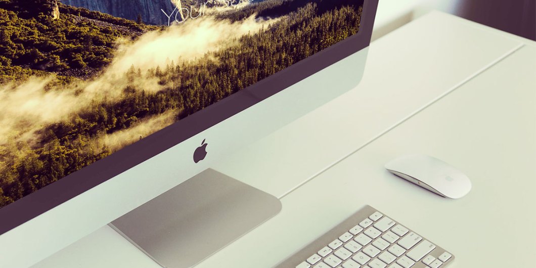 Free iMac photorealistic mockup set