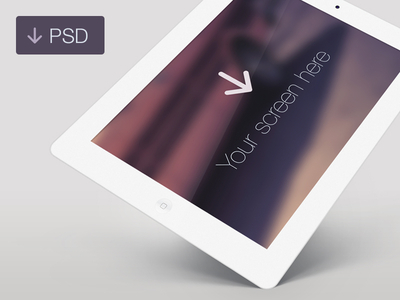 Free iPad White Angle PSD