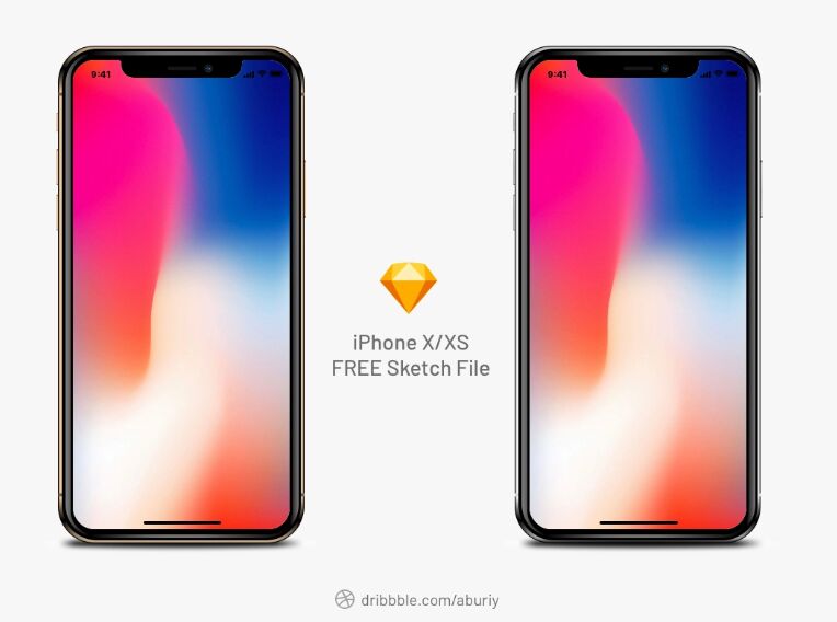 Free iPhone X XS Realistic Mockup Sketch