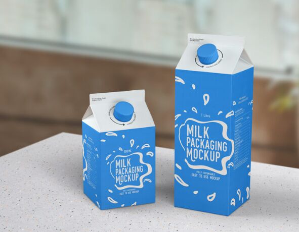 Free Milk Packaging Mockup