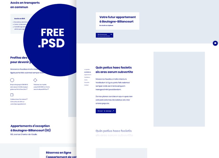 Free Minimal Landing Page PSD Template