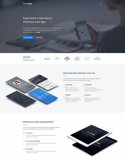 Free Mobile App Landing Page