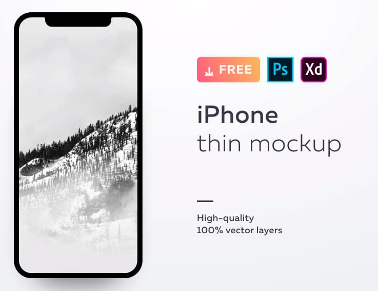 Free mockup for iPhone X and XS
