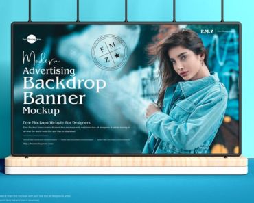 Free Modern Advertising Backdrop Banner Mockup