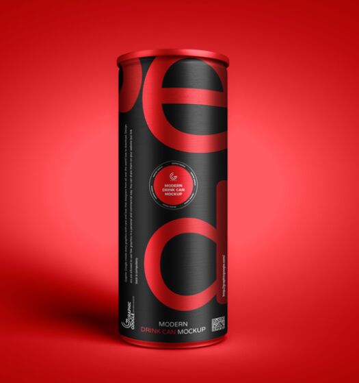 Free Modern Drink Can Mockup