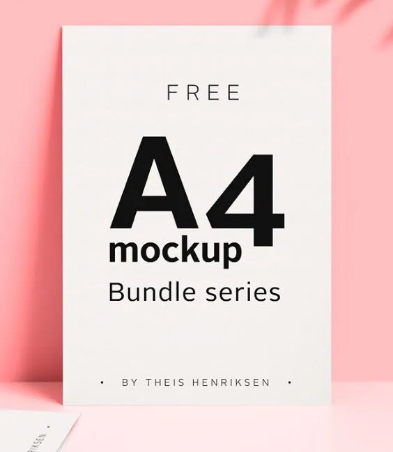 Free Modern Shadow A4 Photoshop Mockup Bundle Series