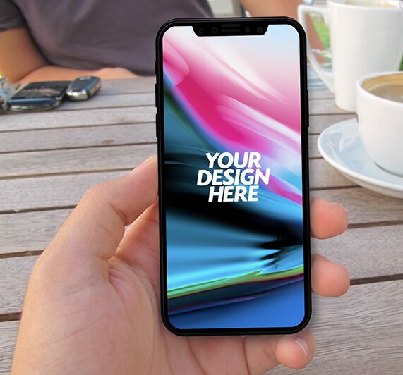 Free Outdoor Man Using iPhone X Mockup