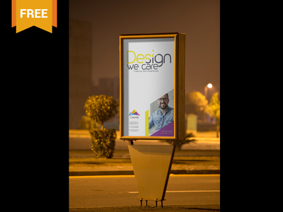 Free Outdoor Roadside Poster PSD Mockup