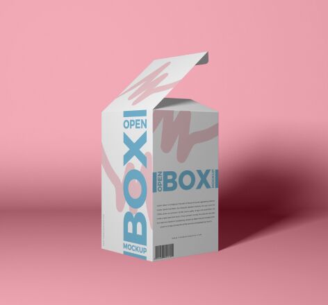 Free Packaging Open Box Mockup PSD