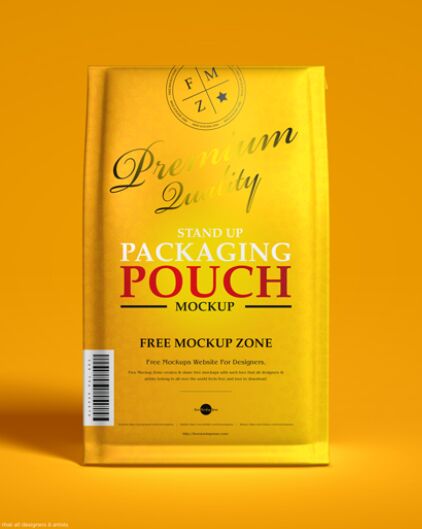Free Packaging Stand Up Pouch Mockup