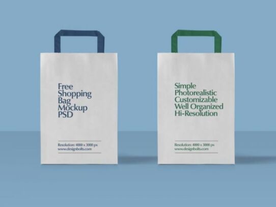 Free Paper Shopping Bag Mockup PSD