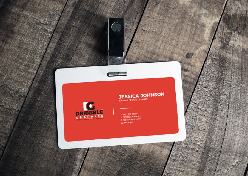 Free Plastic ID Card Mockup