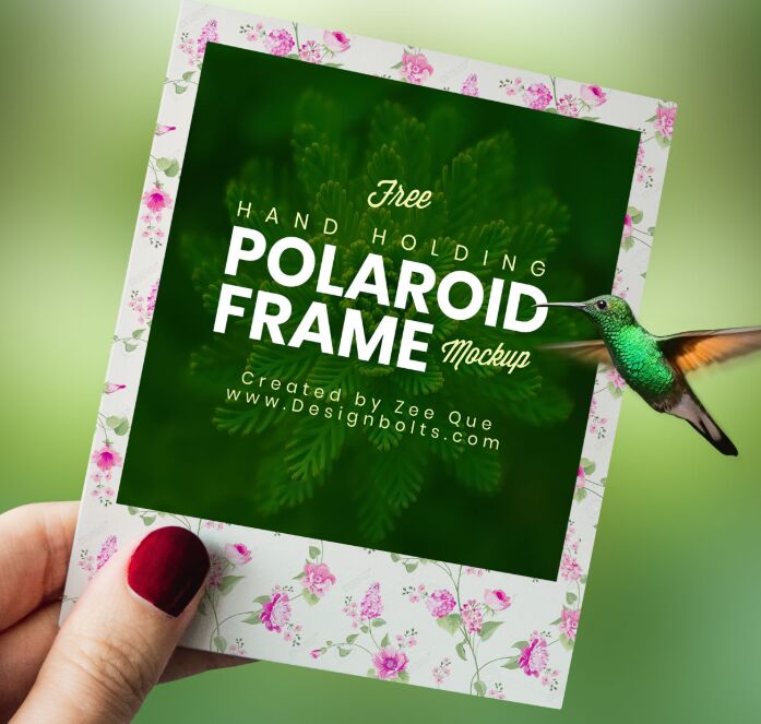 Free Polaroid Photo Frame Mockup PSD