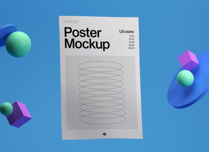 Free Poster Mockup US Sizes